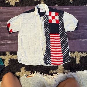 Vintage Camicia American Flag Button-Up Shirt